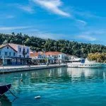 Panorama of Katakolo port, where cruise ships land for ancient Olympia, Greece