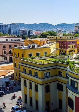 Panoramic view of Tirana, Albania