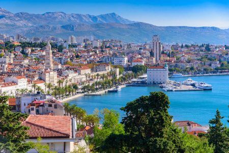 Split, Croatia (region of Dalmatia). UNESCO World Heritage Site. Mosor mountains in background.