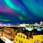 View of the northern light from downtown Reykjavik, Iceland. (2)