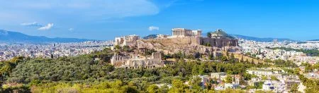 Panorama,Of,Athens,With,Acropolis,Hill,,Greece.,Famous,Old,Acropolis