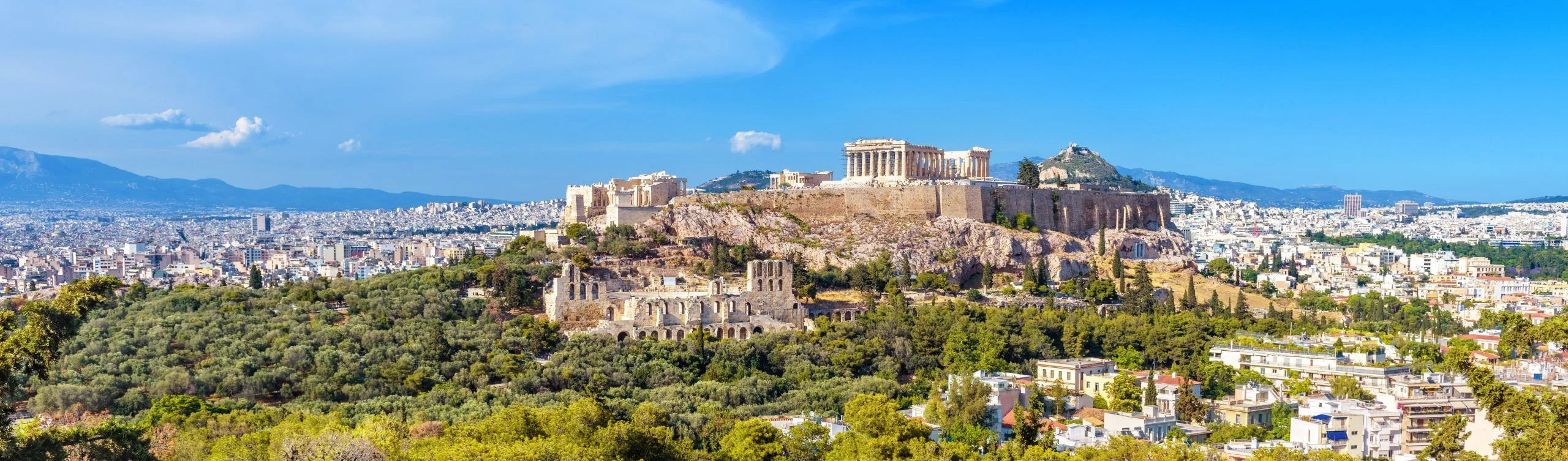 Panorama,Of,Athens,With,Acropolis,Hill,,Greece.,Famous,Old,Acropolis