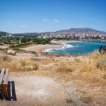 view to the beach and port of Rafina city in Greece