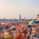 Beautiful Copenhaga aerial view of the city
