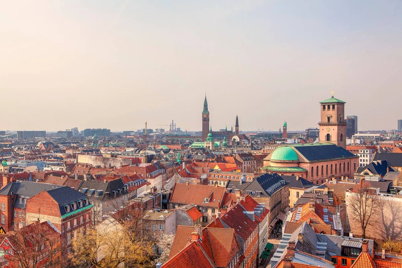Beautiful Copenhaga aerial view of the city
