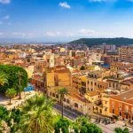 Cagliari, Sardinia, Italy cityscape in the afternoon.