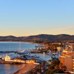 Frejus, FRANCE. The port of Frejus a French Riviera at sunrise.