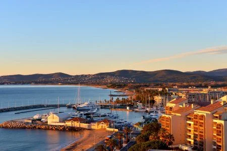 Frejus, FRANCE. The port of Frejus a French Riviera at sunrise.