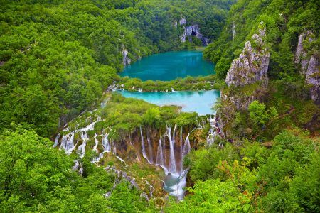 Great view of the Plitvice Lakes National Park. Croatia