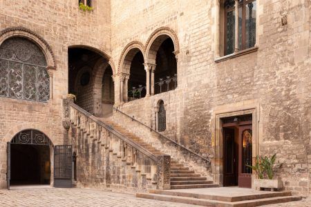 Medieval Courtyard, Barcelona, Spain