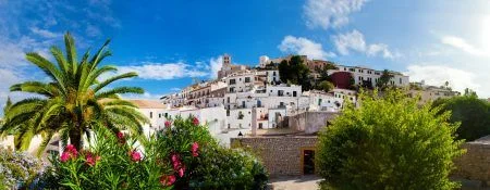 Panorama of Ibiza old city – Eivissa. Spain, Balearic islands