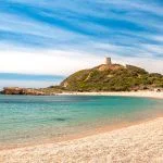 Sardinia, view of stunning beach of Chia, Domus de Maria, Italy