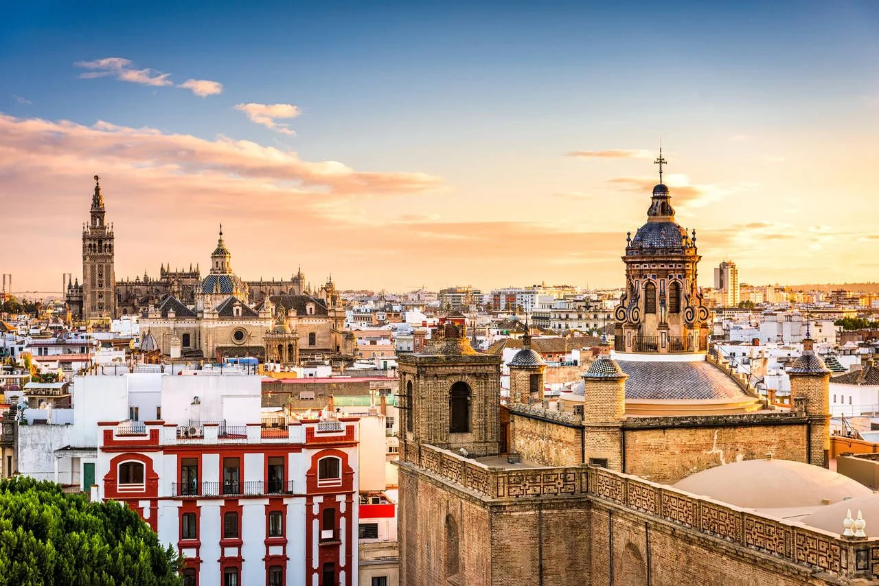 Seville, the skyline of Spain in the Old Quarter.