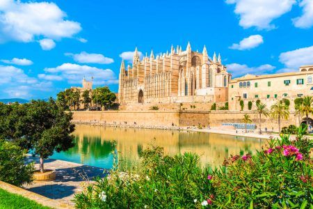The gothic cathedral of La Seu on the islands of Palma de Mallorca, Spain