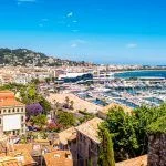 Top view on the French Riviera with yachts in Cannes