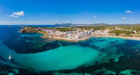 Touristic zone from Santa Eulalia del Rio, Ibiza.