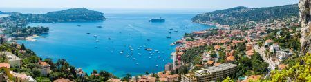 Ultra large panoramic shot of French Riviera beach, Nice, France