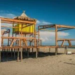 Albania, Velipoja. Appliance on the town beach velipoja