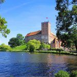 Castle by a lake in Kolding, Denmark