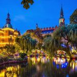 Copenhagen, the gardens of Denmark and the City Hall.