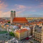 Munich city downtown skyline with Marienplatz town hall in Germany