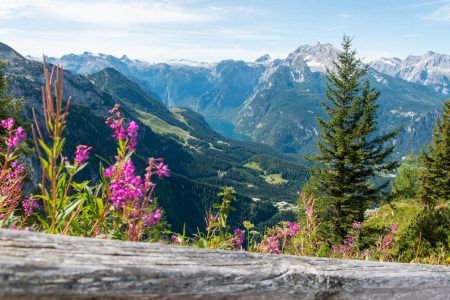 View from the Kehlsteinhaus to Lake Koenigssee, Obersalzberg, Berchtesgarden, Germany