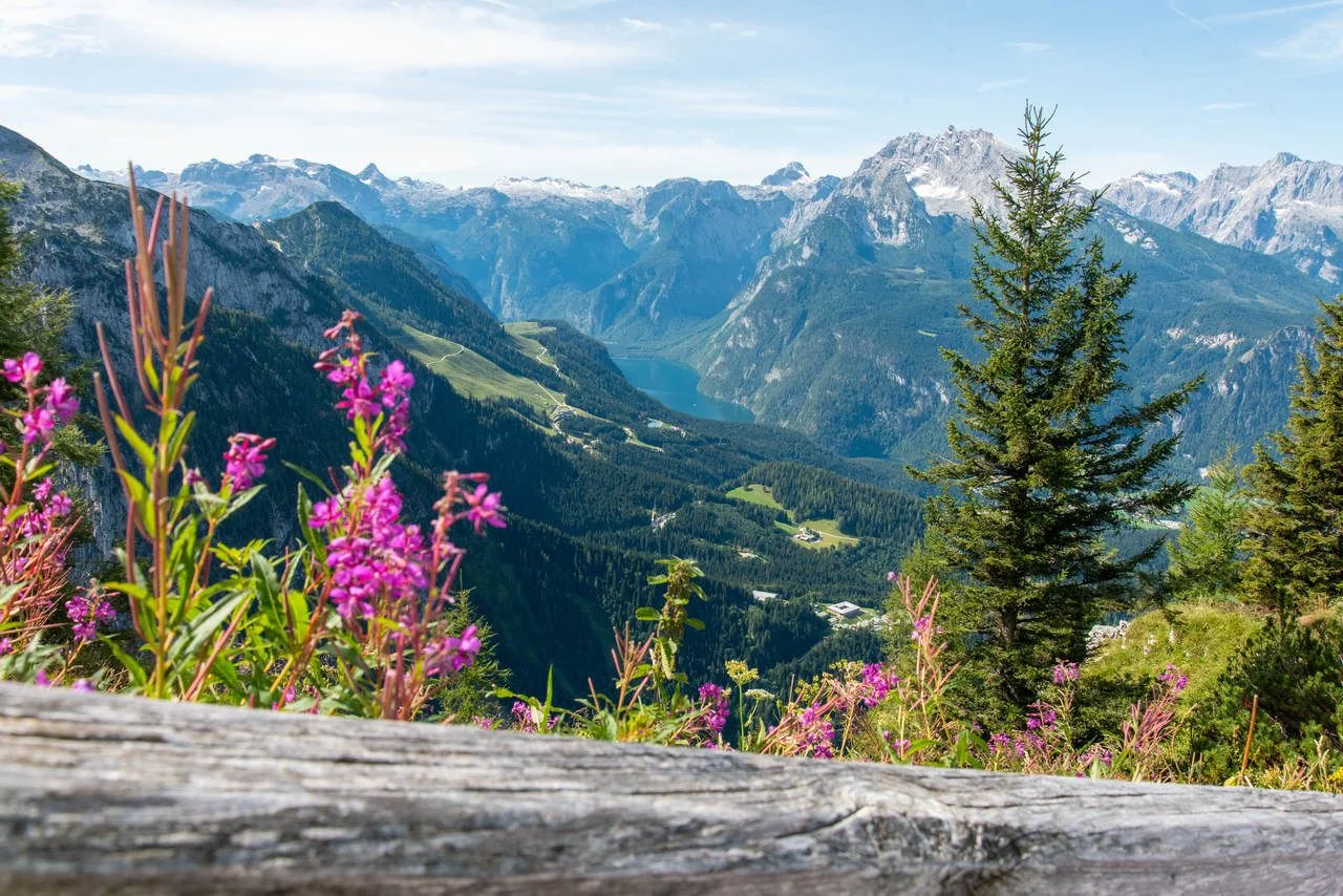 View from the Kehlsteinhaus to Lake Koenigssee, Obersalzberg, Berchtesgarden, Germany