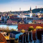 View of the center of Aalborg and the waterfront from Nørre Sundby
