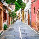 Charming streets of the old town of Rethymno, Crete, Greece