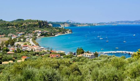 Landscape of the small resort village Keri, Zakynthos Island, Greece.