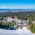 Skiing center in Borovets during winter, Bulgaria