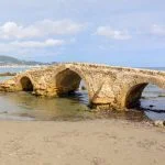 The Venetian Bridge of Argassi in Zakynthos. The bridge is a sightseeing location that many tourists visit. Zakynthos island, Greece,