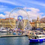 Vieux Old Port promenade in the center of Marseille, France