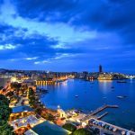 Aerial view of Saint Julian’s Bay in the Blue Hour, Malta