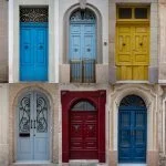 Collage of colorful front doors in Malta