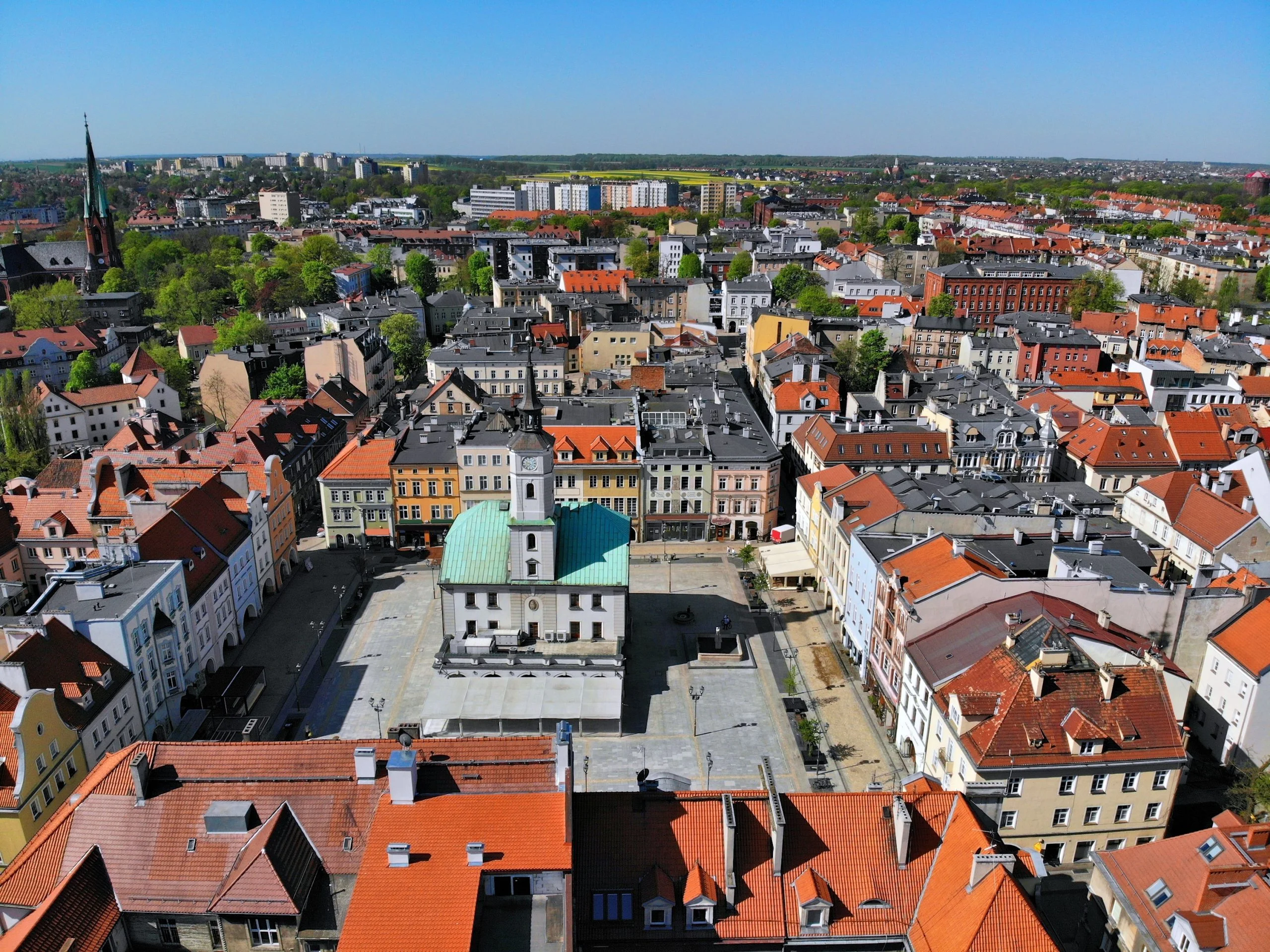 Gliwice from drone – city in Poland