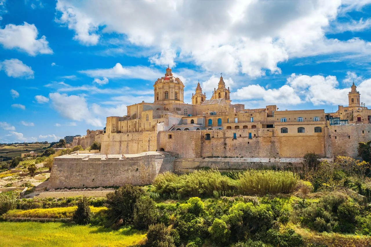Mdina city – the old capital of Malta. Sunny day, nature landscape