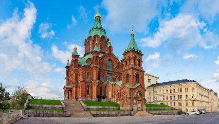Helsinki. Finland. Assumption Cathedral in Helsinki. Tour of the center of the capital of Finland on a summer day. Orthodox