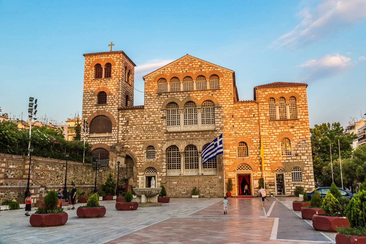 Saint Demetrius church in Thessaloniki, Greece in a summer day