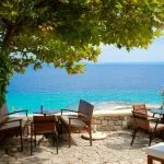 Streets of Afytos – small village on Kassandra peninsula, Chalkidiki, Greece