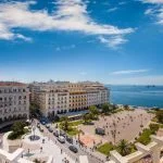 View of Aristotle Square, the heart of Thessaloniki city, Greece