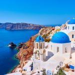View of the town of Oia on the island of Santorini in Greece – Greek landscape
