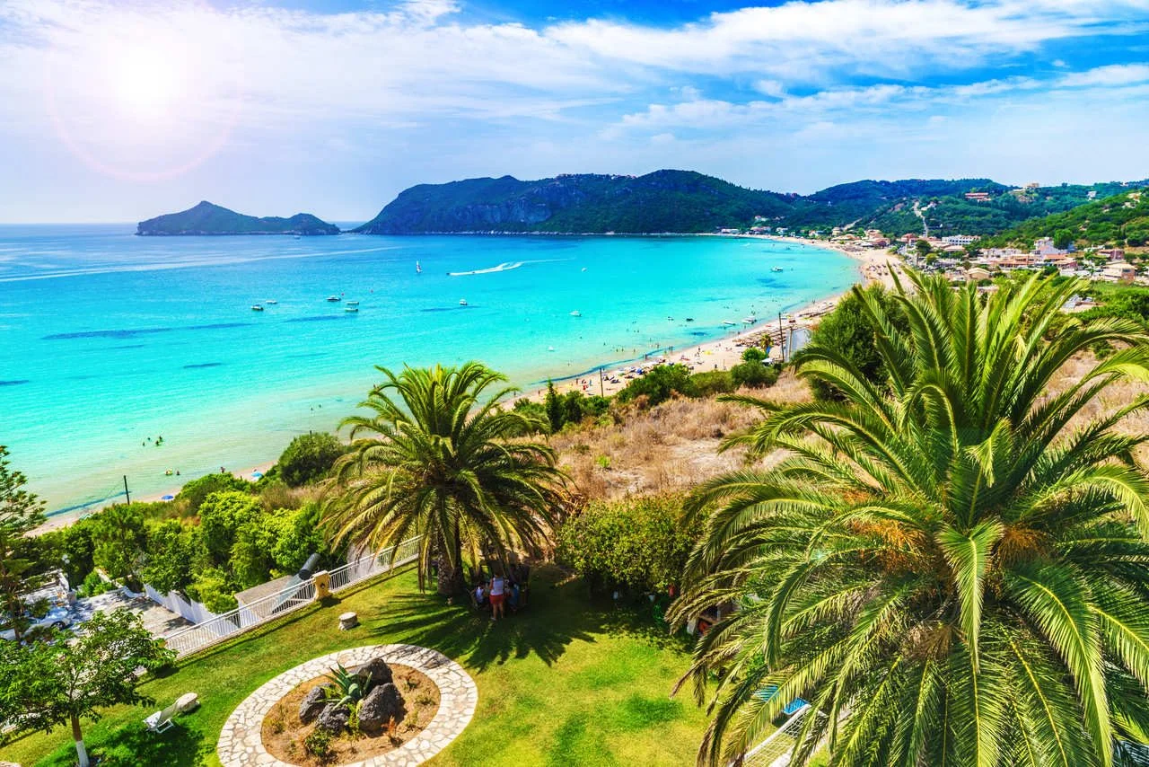 Agios Georgios Pagon beach in Corfu island, Greece