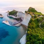 Beautiful view of Cape Drastis on the island of Corfu in Greece