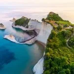 Beautiful view of Cape Drastis on the island of Corfu in Greece
