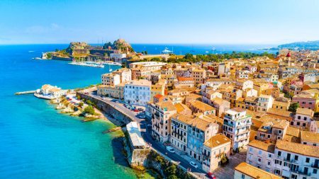 Panoramic view of Kerkyra, the capital of Corfu island, Greece