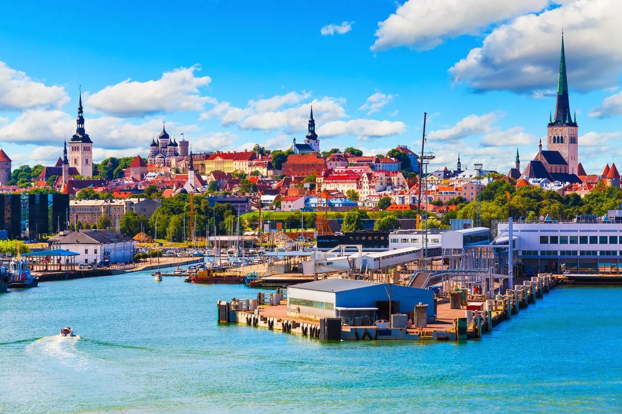 Picturesque view of the Old Town and seaport of Tallinn, Estonia