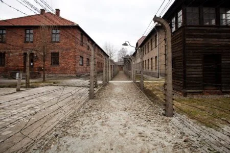 Brick barracks at Auschwitz-Birkenau concentration camp in Poland_Easy-Resize.com