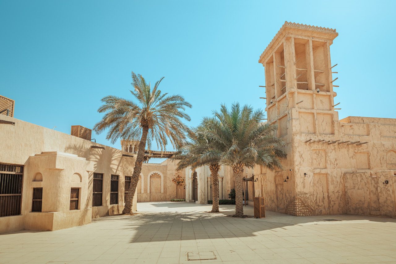 Shindagha historic district neighbourhood is a popular tourist and sightseeing attraction in UAE