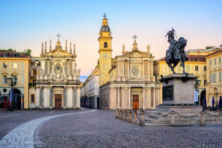 Piazza,San,Carlo,Square,And,Twin,Churches,Of,Santa,Cristina